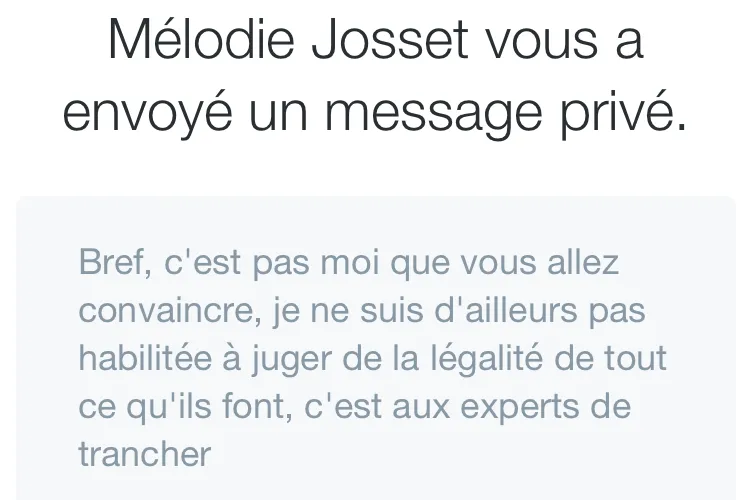 Mélodie Josset 确认自己没有资格对此事作出判断
